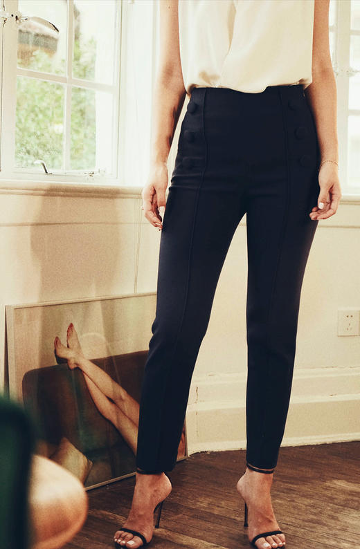 AtelierMissLu / Nelly 藏青修身九分裤 商品图2