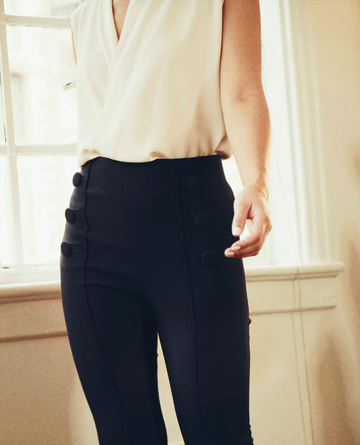 AtelierMissLu / Nelly 藏青修身九分裤 商品图5