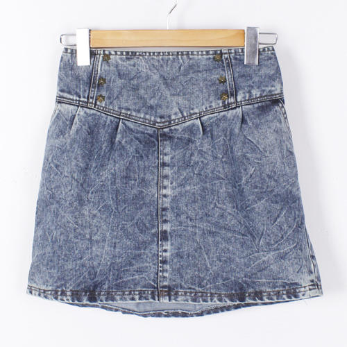 均码蓝色牛仔半身裙a字高腰显瘦包臀裙一步裙B88 商品图0