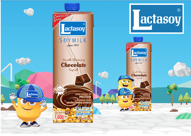 lactasoy/力大狮泰国进口巧克力味豆奶饮料1l /盒