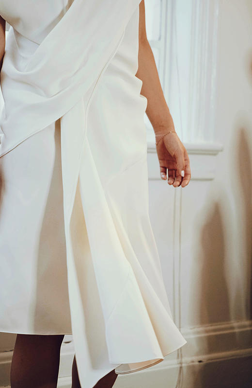 AtelierMissLu / Meroy 白色褶皱短袖连身裙 商品图5