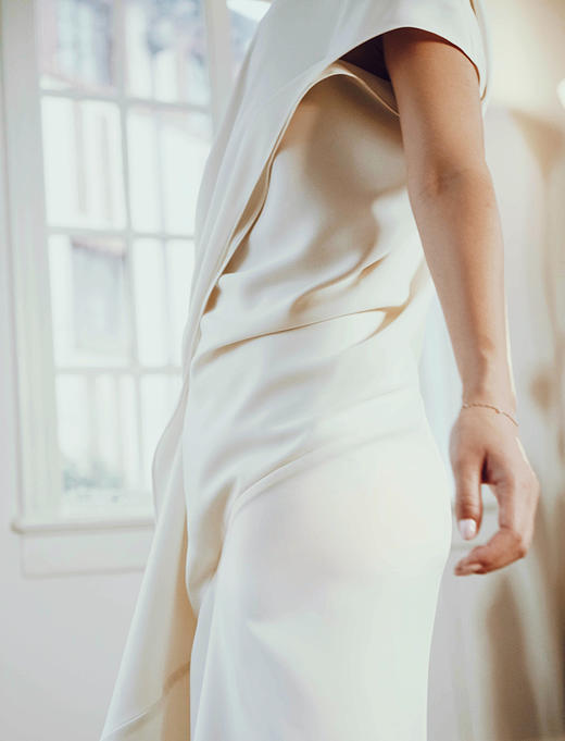 AtelierMissLu / Meroy 白色褶皱短袖连身裙 商品图3