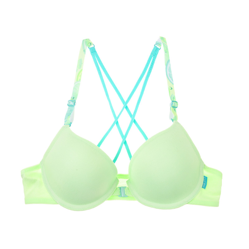 yescode少女内衣性感美背前搭扣网纱面料文胸yswbt601钎