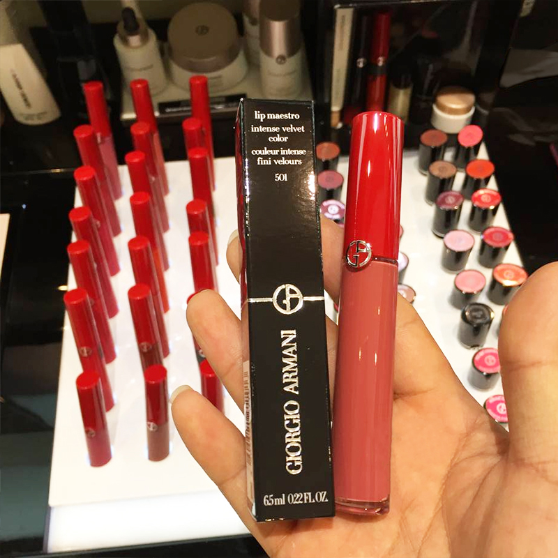 阿玛尼黑管红管口红唇釉507#正品 保湿不脱色