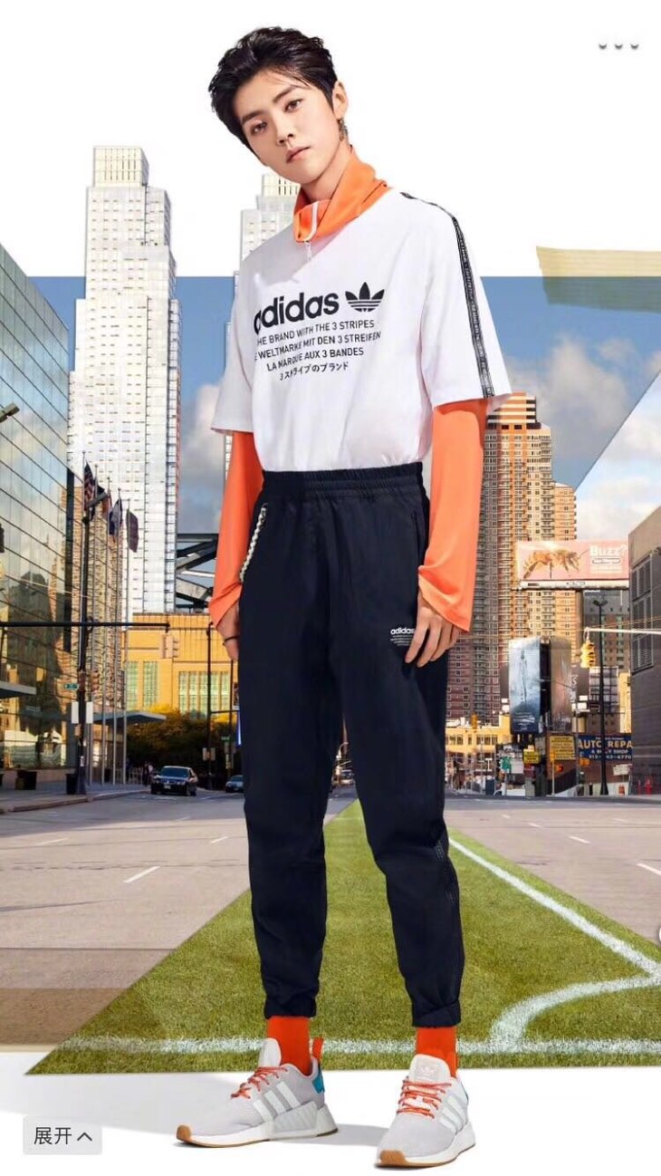 ad//id**/as/阿d三叶18代购新款 鹿晗同款nmd系列情侣串标修身束脚