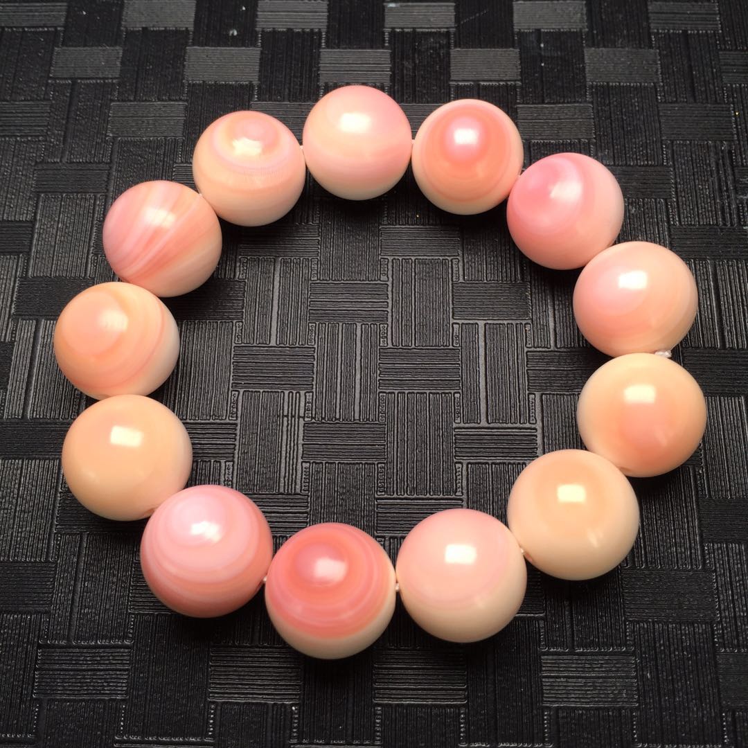 【d49375】胭脂螺男士圆珠手串