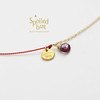 SpoiledBart Jewelry 14K注金石榴石半绳半链幸运红绳手链 商品缩略图2