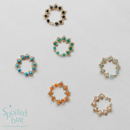 SpoiledBrat Jewelry 凡尔赛系列 | 绿玉髓 橘玛瑙 尖晶石软戒指 商品图14