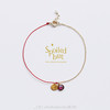 SpoiledBart Jewelry 14K注金石榴石半绳半链幸运红绳手链 商品缩略图3