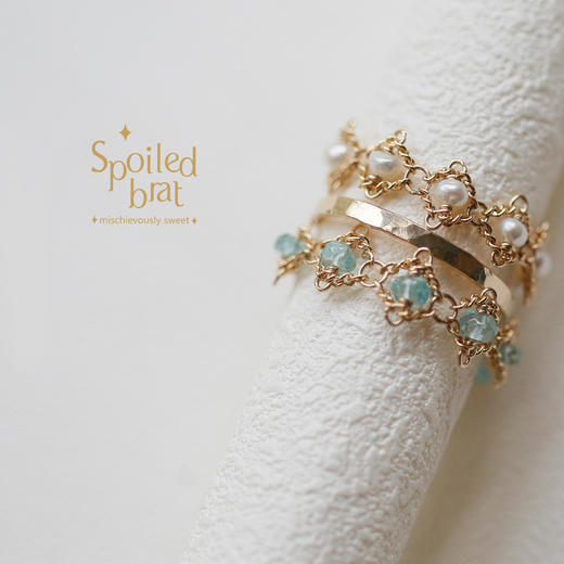 SpoiledBrat Jewelry 凡尔赛系列 | 绿玉髓 橘玛瑙 尖晶石软戒指 商品图7
