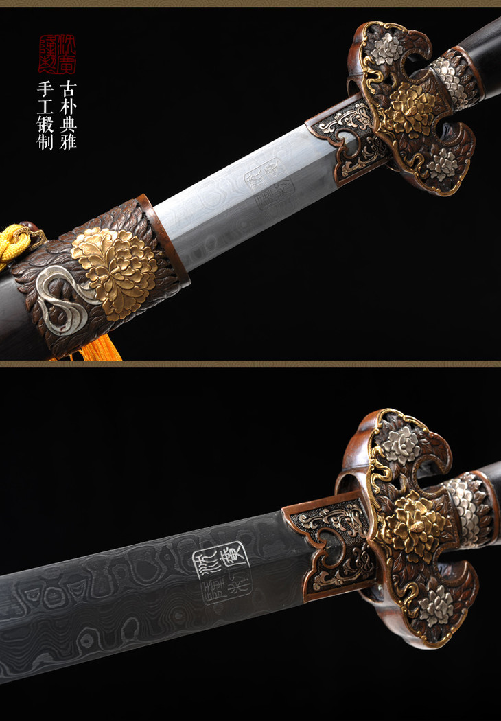 富贵牡丹剑 龙泉沈广隆剑铺宝剑 镇宅礼品剑收藏剑 sgl-3131
