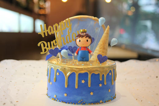 场景主题蛋糕系列｜可爱小王子 周岁宝宝，如图款式，新鲜水果，动物性淡奶油~ 商品图0