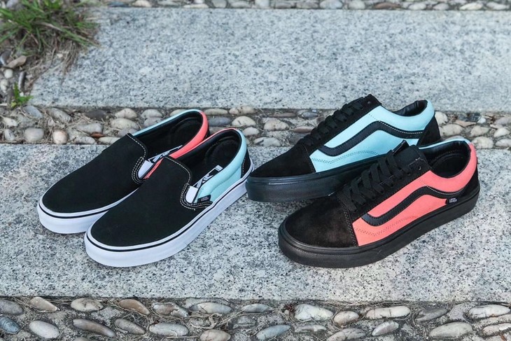 vans slip on pro红蓝鸳鸯休闲滑板鞋