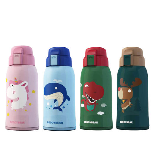 韩国杯具熊新款3D浮雕儿童保温杯宝宝吸管杯幼儿园学生水壶 商品图0