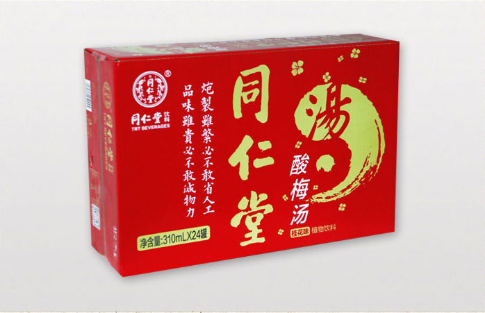 同仁堂酸梅汤植物饮料310ml*24瓶/箱