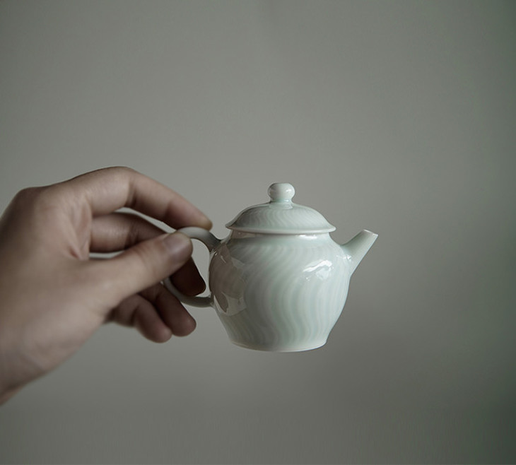 破嘘×李小山 全手工影青釉曲水小文壶