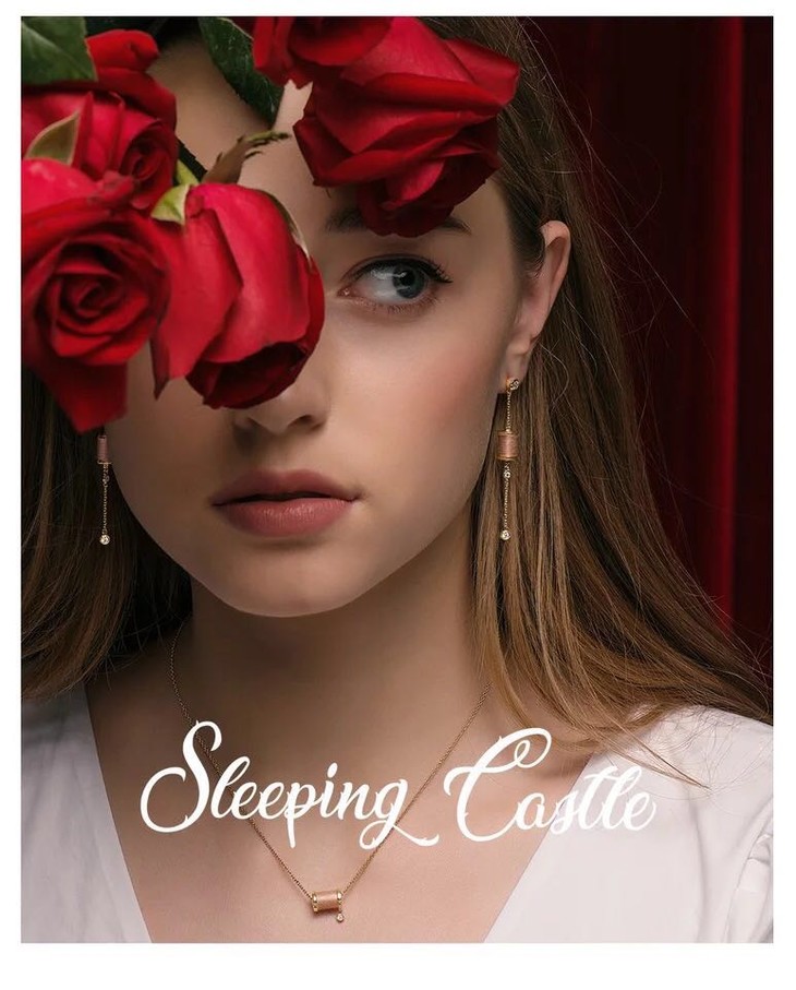 hefang jewelry/何方珠宝925银沉睡公主锁骨链 五色