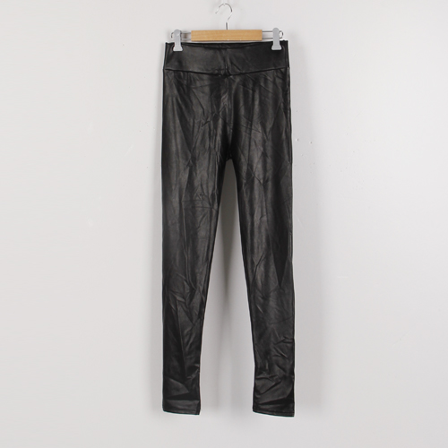 M码黑色薄款紧身pu皮裤女哑光外穿打底裤子B43