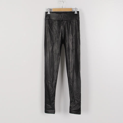 M码黑色薄款紧身pu皮裤女哑光外穿打底裤子B43 商品图0