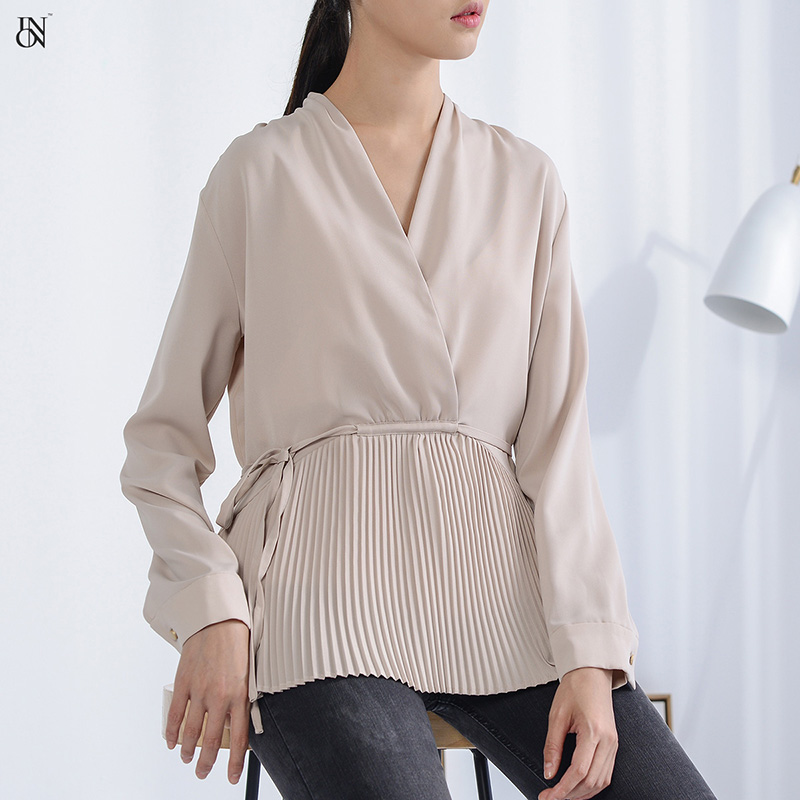 风琴褶垂质衬衫