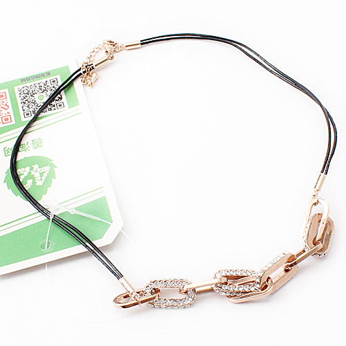 个性扣镶钻项链女A23 商品图0