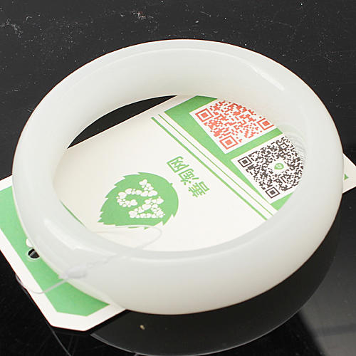 白色大口径玉手镯女A23 商品图0