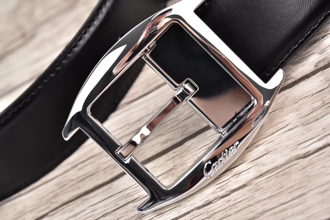 卡地亚 cr03腰带纯镜面抛光工艺 顶级压纹黑色咖色双面牛皮带