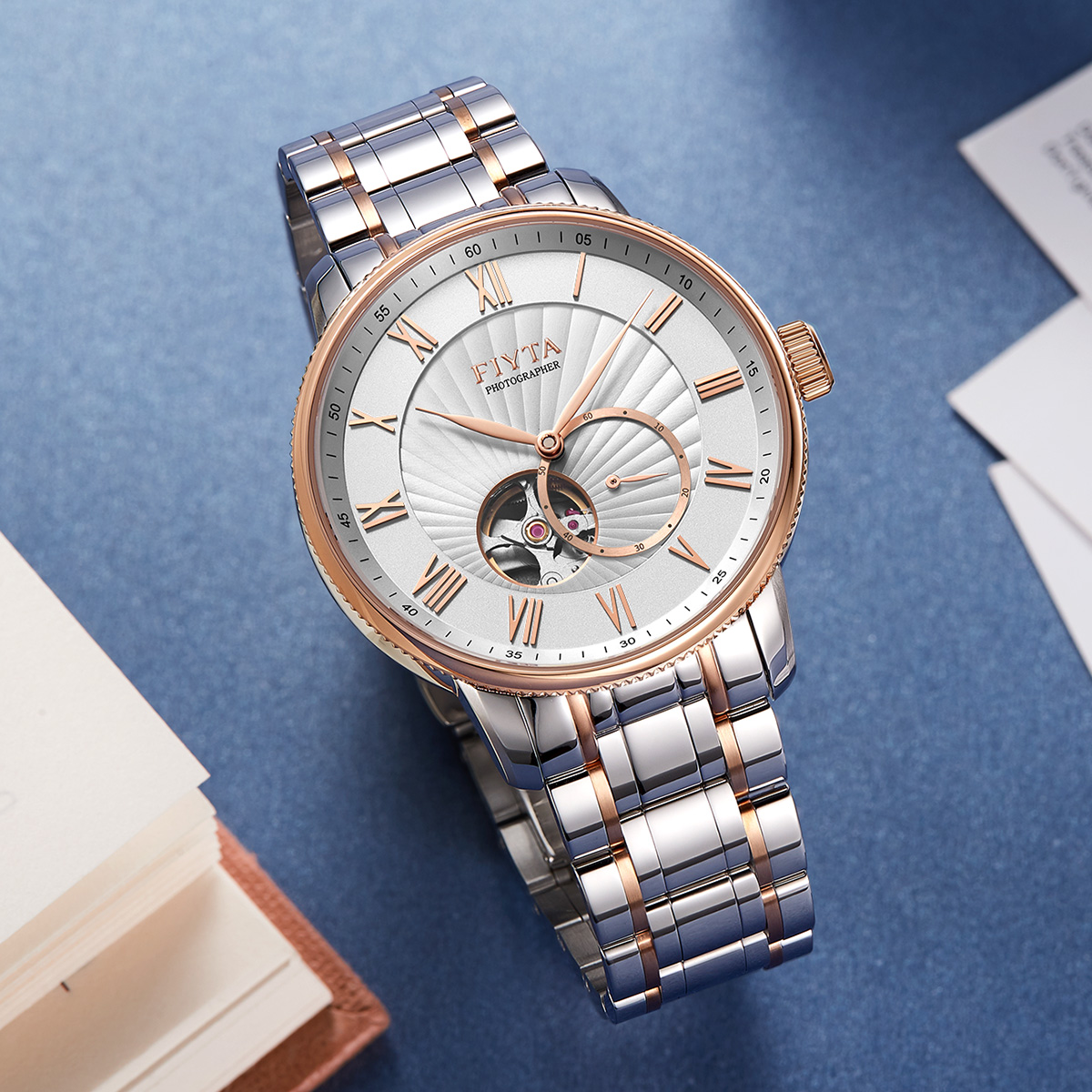 飞亚达镂空表盘钢带男士机械手表dga860015.mwm【qy】