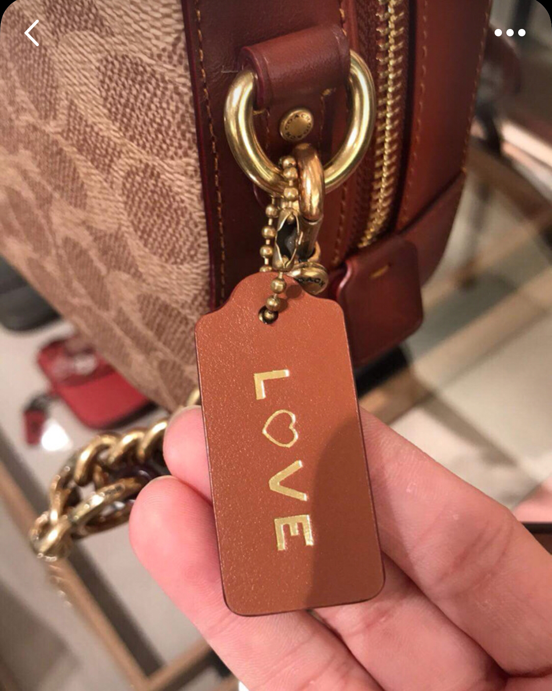 可刻字!coach专柜款签名老花风琴包