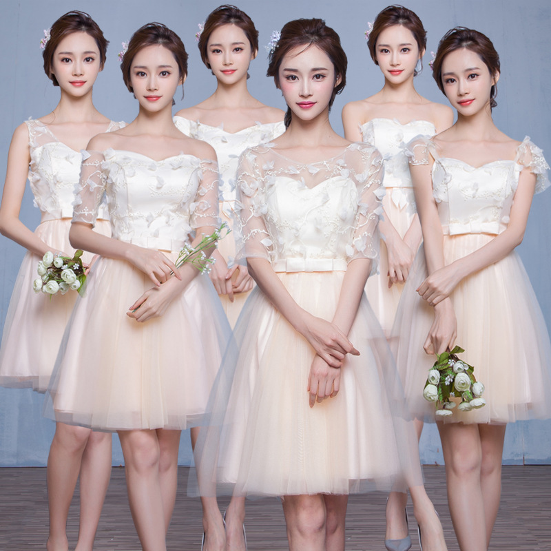 lyr新款香槟色姐妹伴娘团晚礼服【971】