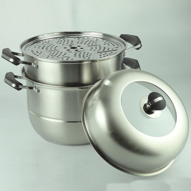美发30cm复底三层蒸锅
