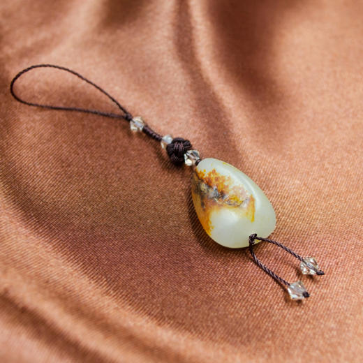 和田玉（白玉）小独籽原石--手工编织小挂件 商品图4