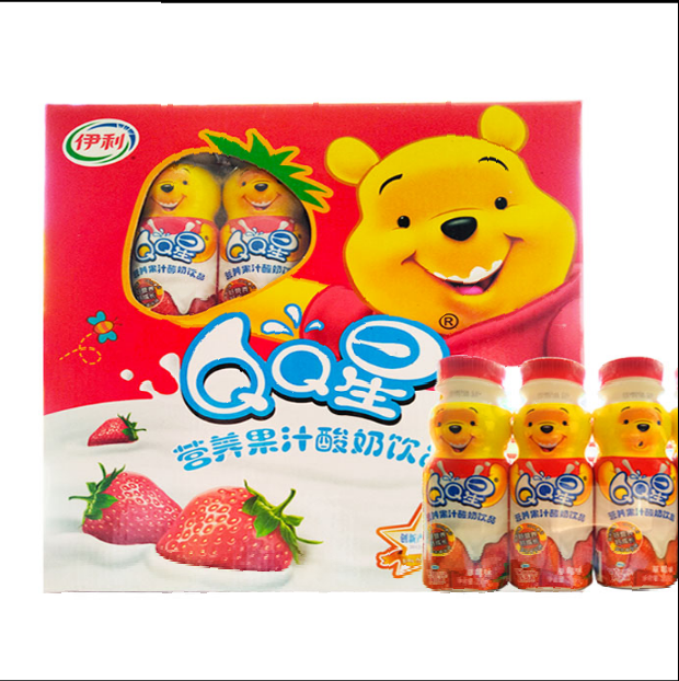 【百汇到家】伊利qq星营养果汁酸奶饮品草莓味200ml