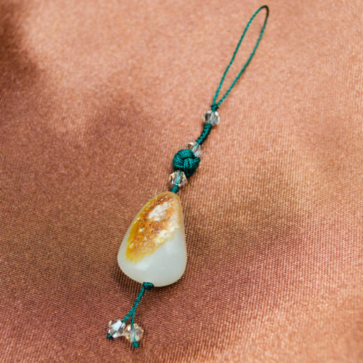 和田玉（白玉）小独籽原石--手工编织小挂件 商品图3