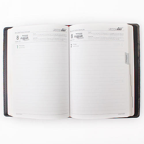 2002年软面皮革日历记事本加厚笔记本 商品图2