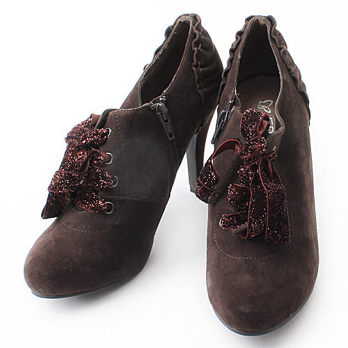 36码咖啡色伊伴羊绒皮尖头高跟深口单鞋女鞋C10 商品图0