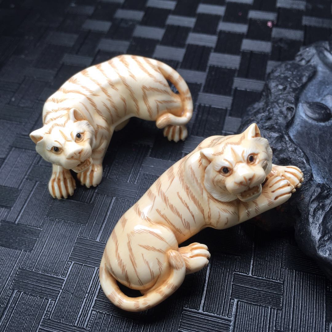 【49930】猛犸象牙老虎对摆
