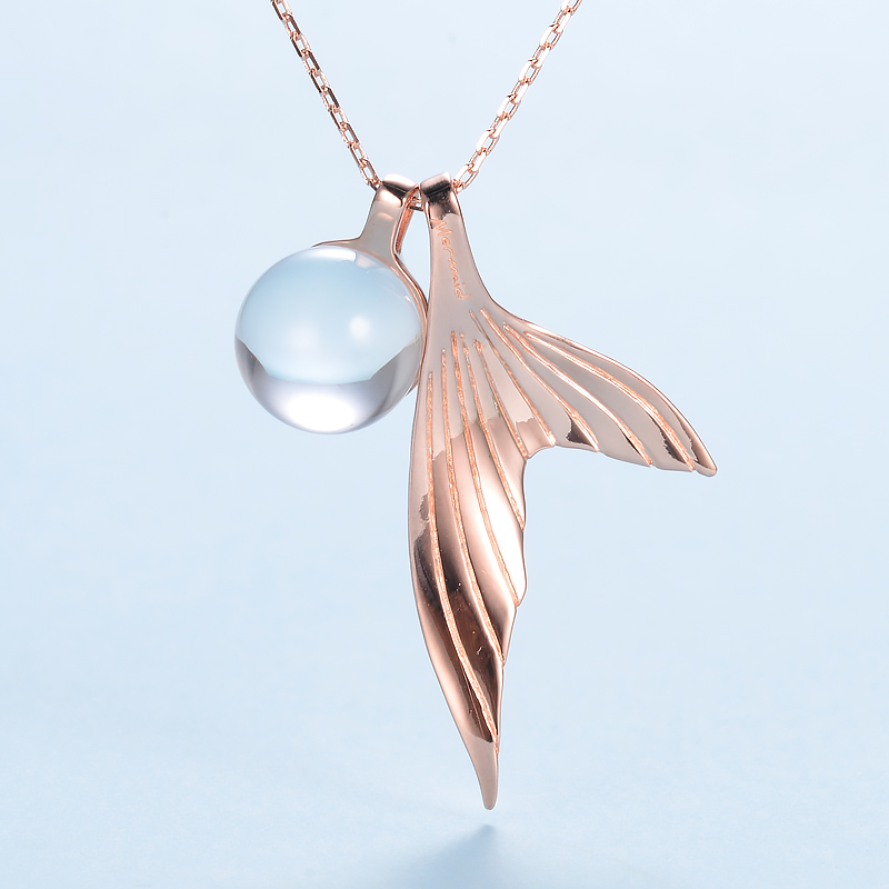park人鱼的眼泪鱼尾眼泪纯银项链礼物