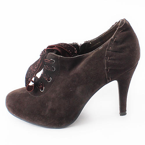 36码咖啡色伊伴羊绒皮尖头高跟深口单鞋女鞋C10 商品图1