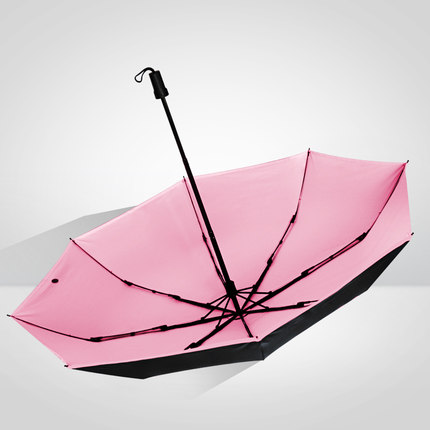 南极人晴雨伞半自动折叠五折遮阳单人三折防风紫外线小黑伞