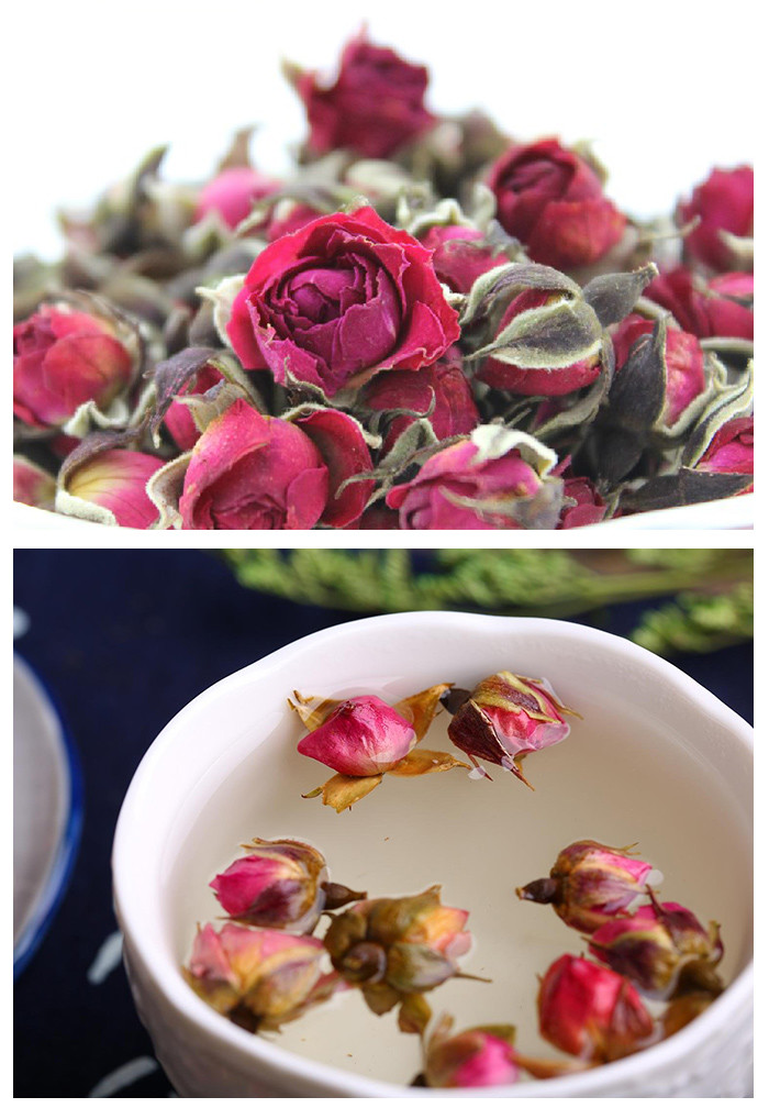 玫瑰花茶100克/瓶 大朵花冠王 重瓣红玫瑰 1瓶包邮