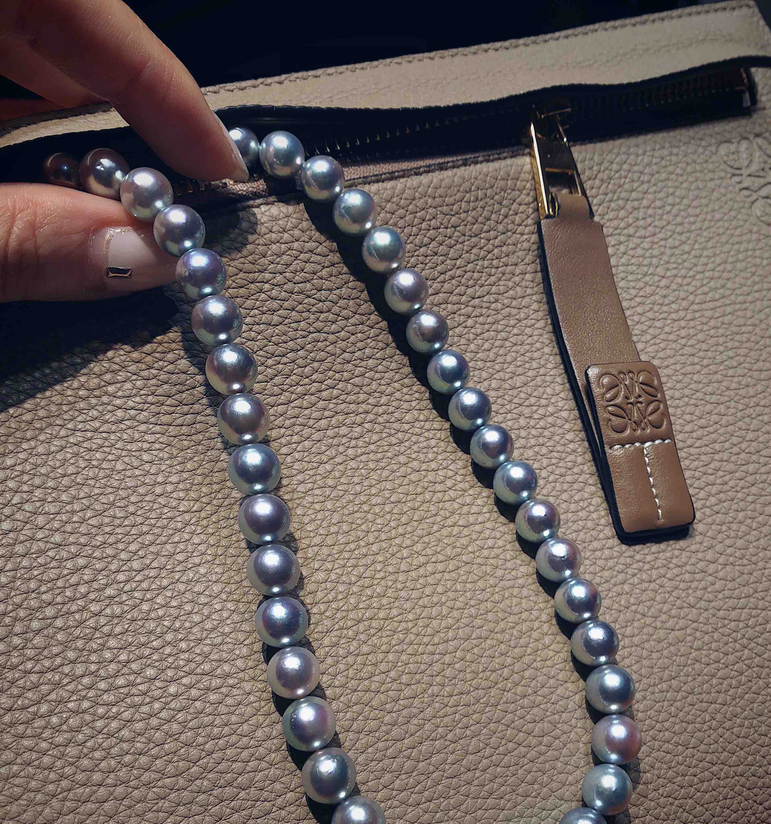 国庆特供 8.5-9mm 天然颜色真多麻珍珠项链