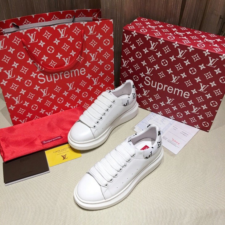 驴家男女通用款情侣款厚底增高系带supreme复古高帮绑带小白鞋流行