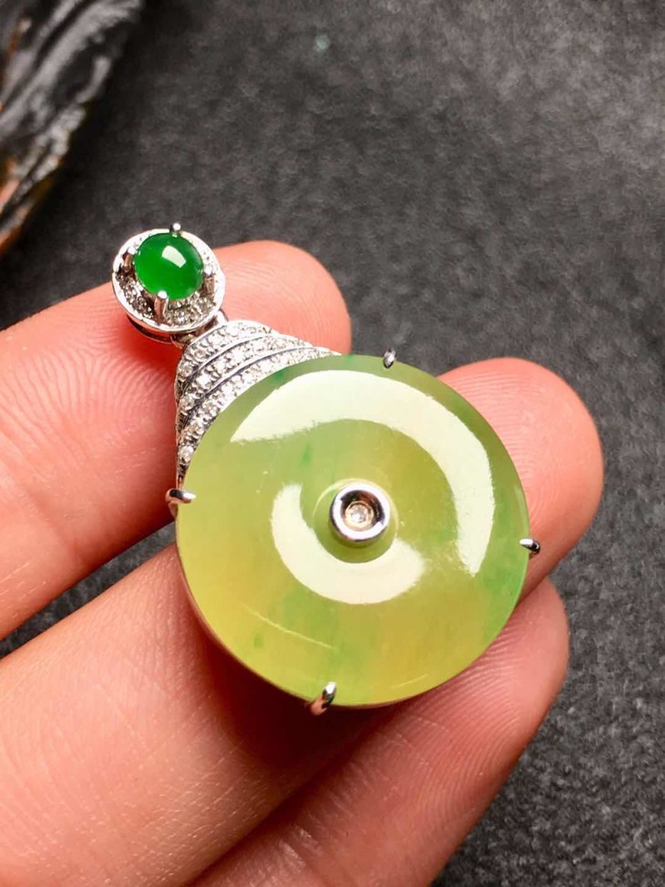 【z2516】翡翠冰种黄翡平安扣吊坠