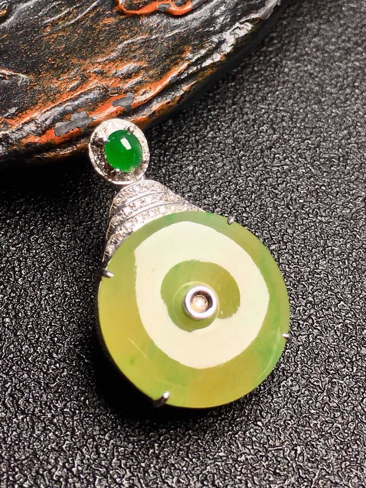 【z2516】翡翠冰种黄翡平安扣吊坠