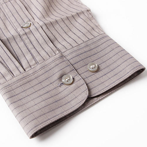 43码浅咖色夏季青年修身长袖衬衫男商务休闲衬衣F31 商品图2