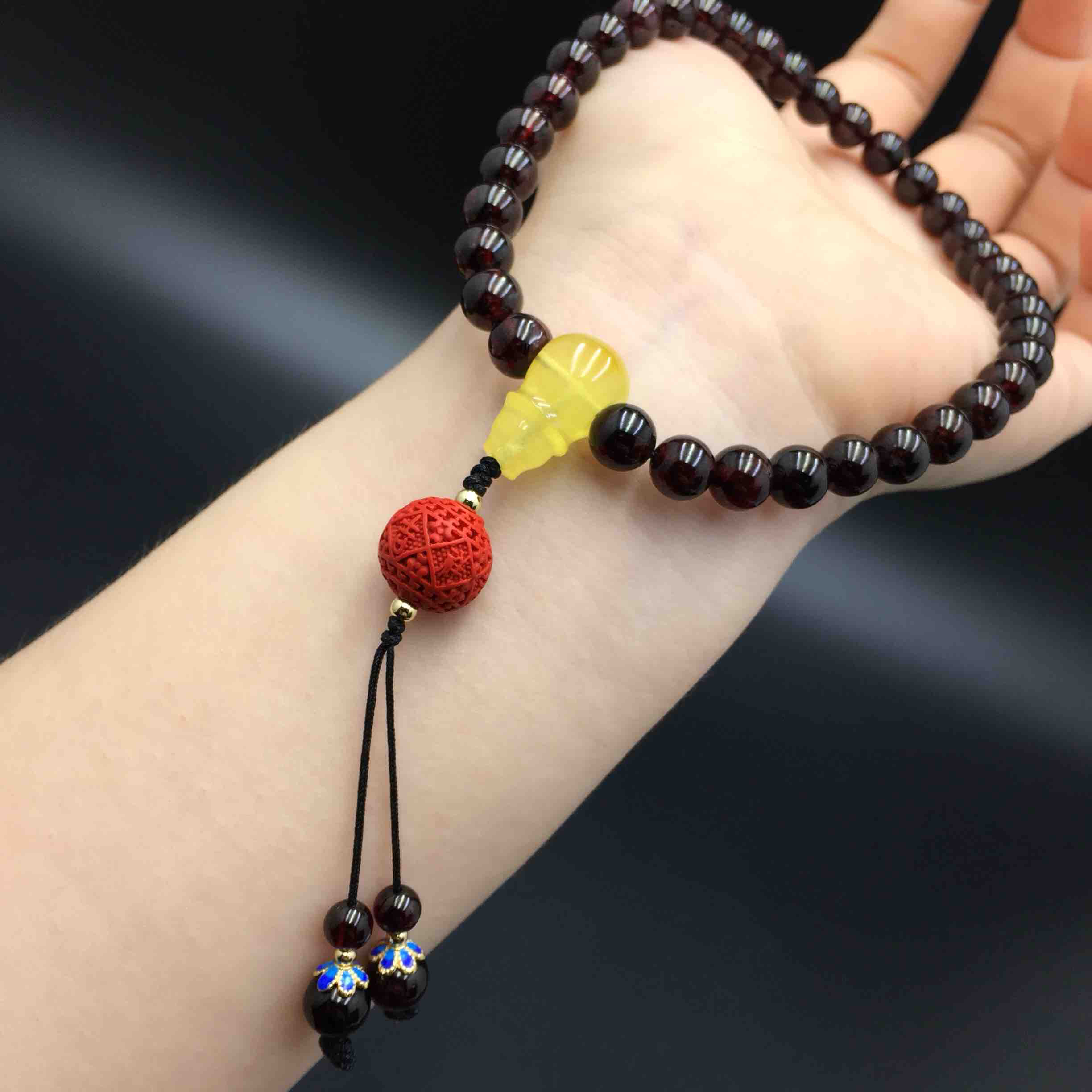 7mm石榴石圆珠手持 车挂smx300