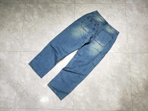 face紫标 denim field pants edc陈冠希上身水洗宽松直筒工装阔腿牛仔