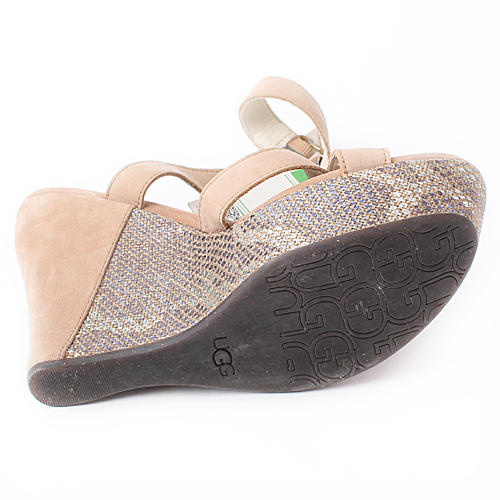 UGG 37.5码真皮坡跟鞋搭扣百搭凉鞋女高跟鞋C33 商品图5