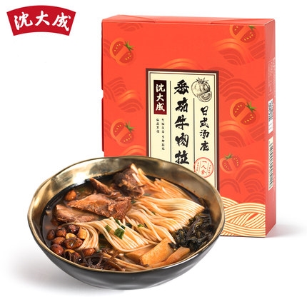 沈大成日式番茄牛肉拉面礼盒 日式方便面 汤面308g - 海上丰华旗舰店